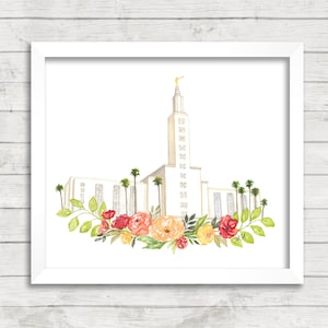 Los Angeles, Kalifornien HLT Tempel Aquarell Digital Download