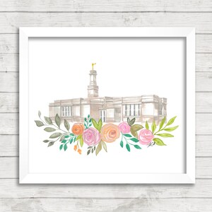 Monticello, Utah HLT Tempel Aquarell digitaler Download