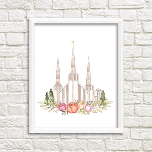 Portland, OR LDS Temple Watercolor Digital Download