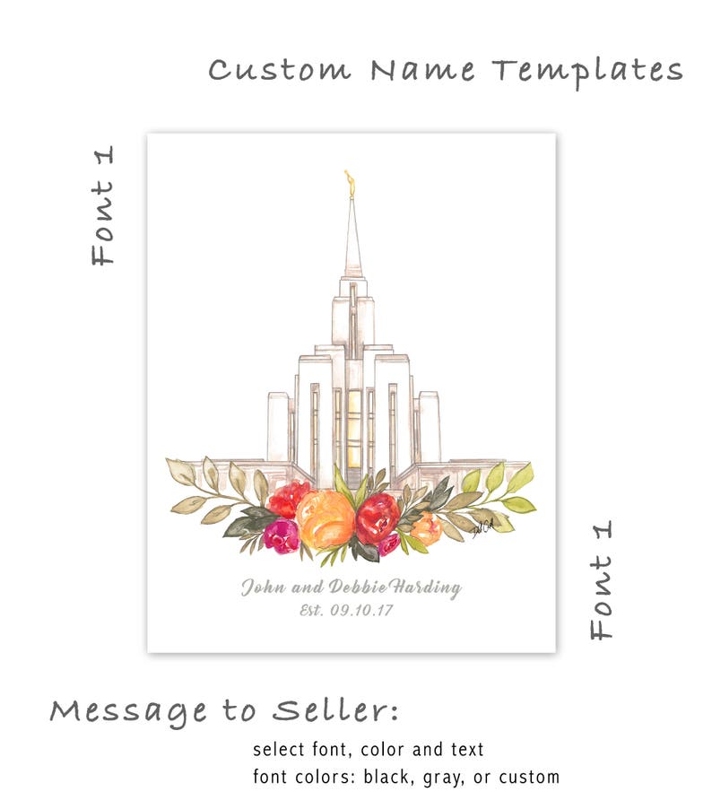Oquirrh Mountain Utah LDS Temple Watercolor Print