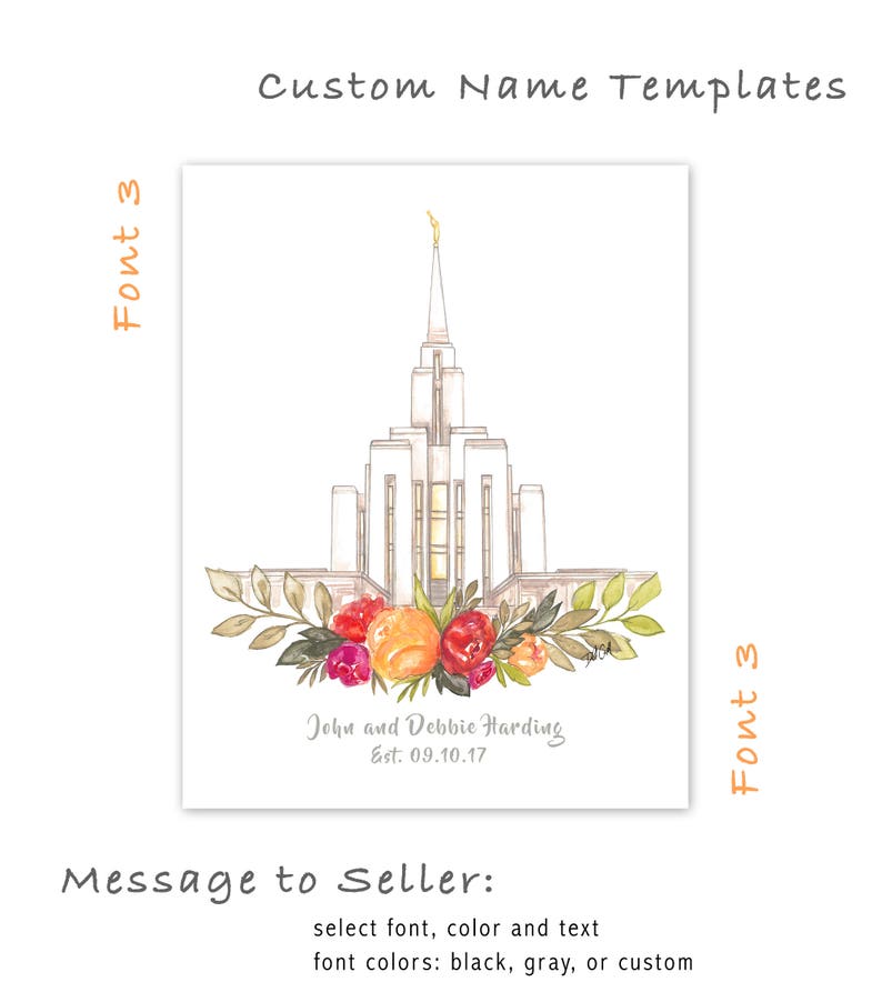 Oquirrh Mountain Utah LDS Temple Watercolor Print