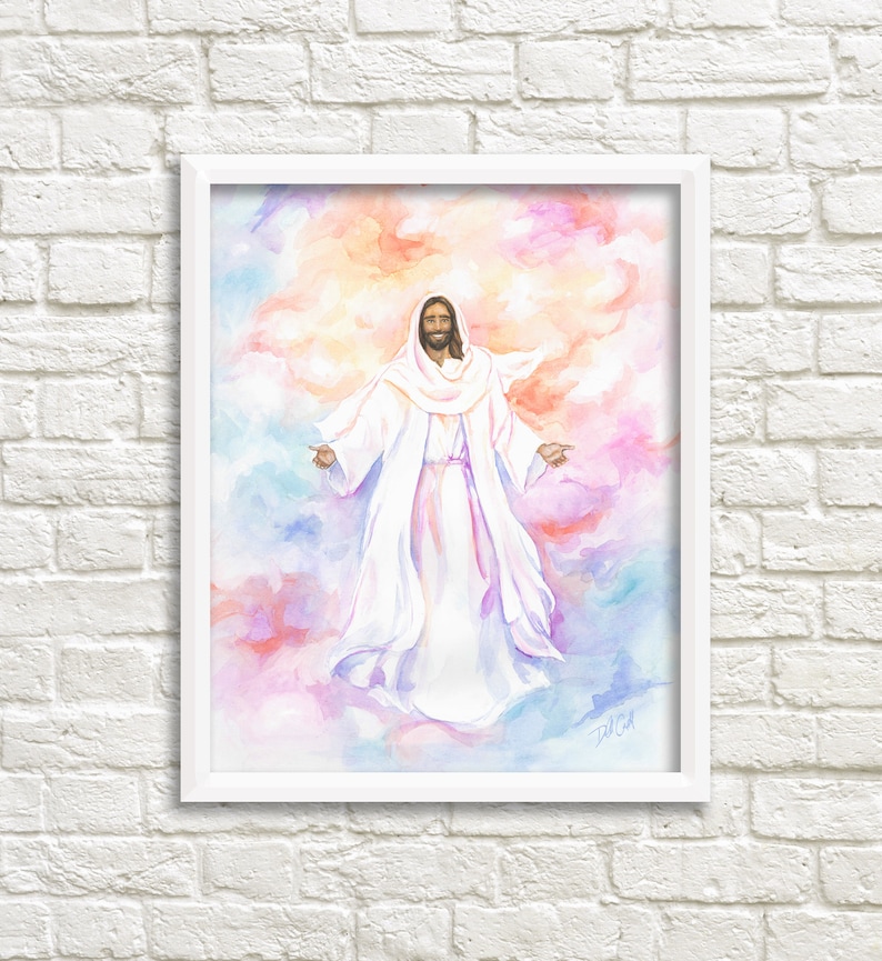 Jesus Christ Watercolor Painting Christian Art of the Savior Etsy