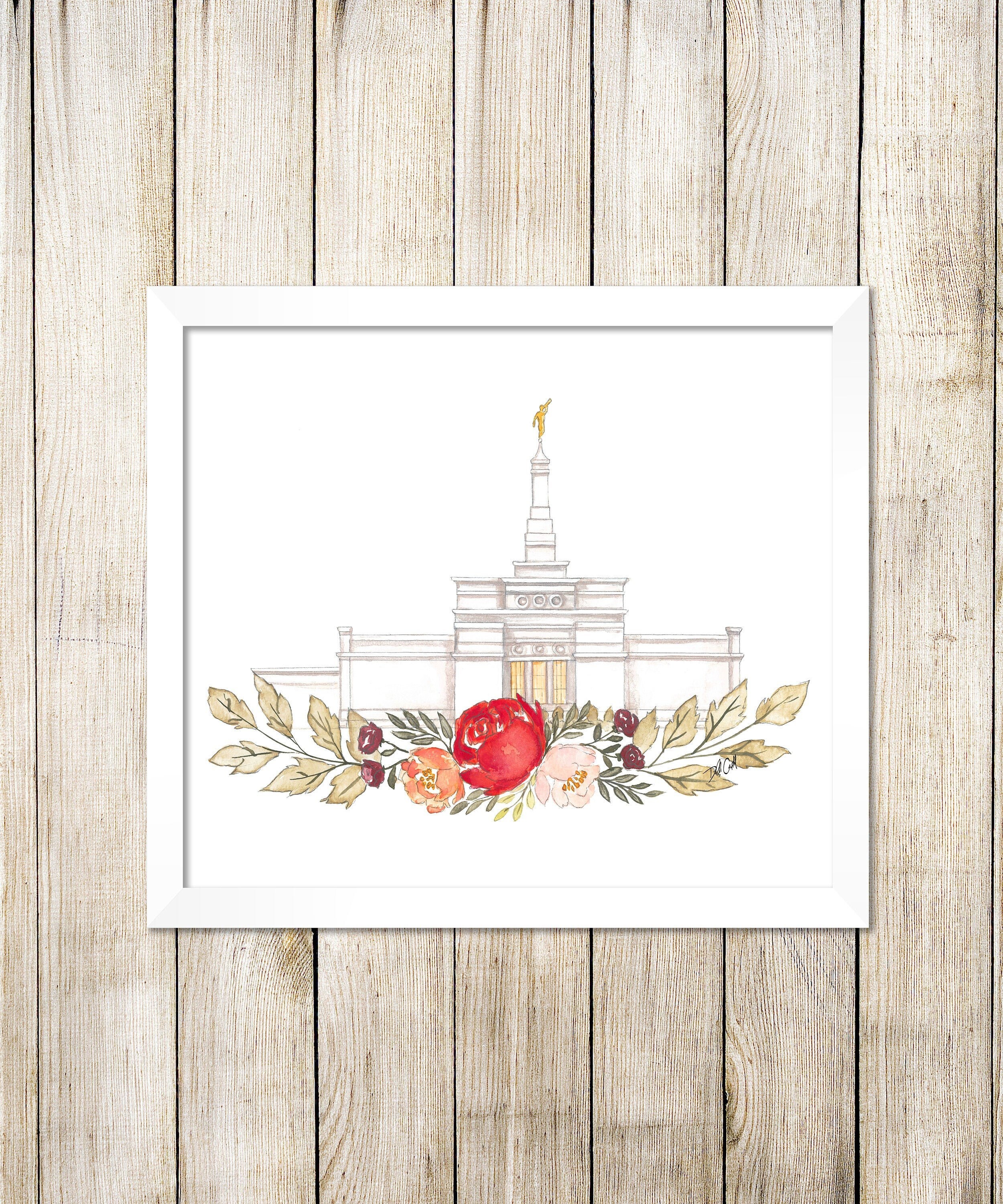 Nashville, TN LDS Temple Watercolor Digital Download