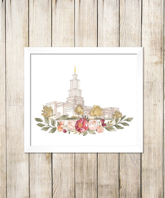 San Antonio, Texas LDS Temple Watercolor Digital Download