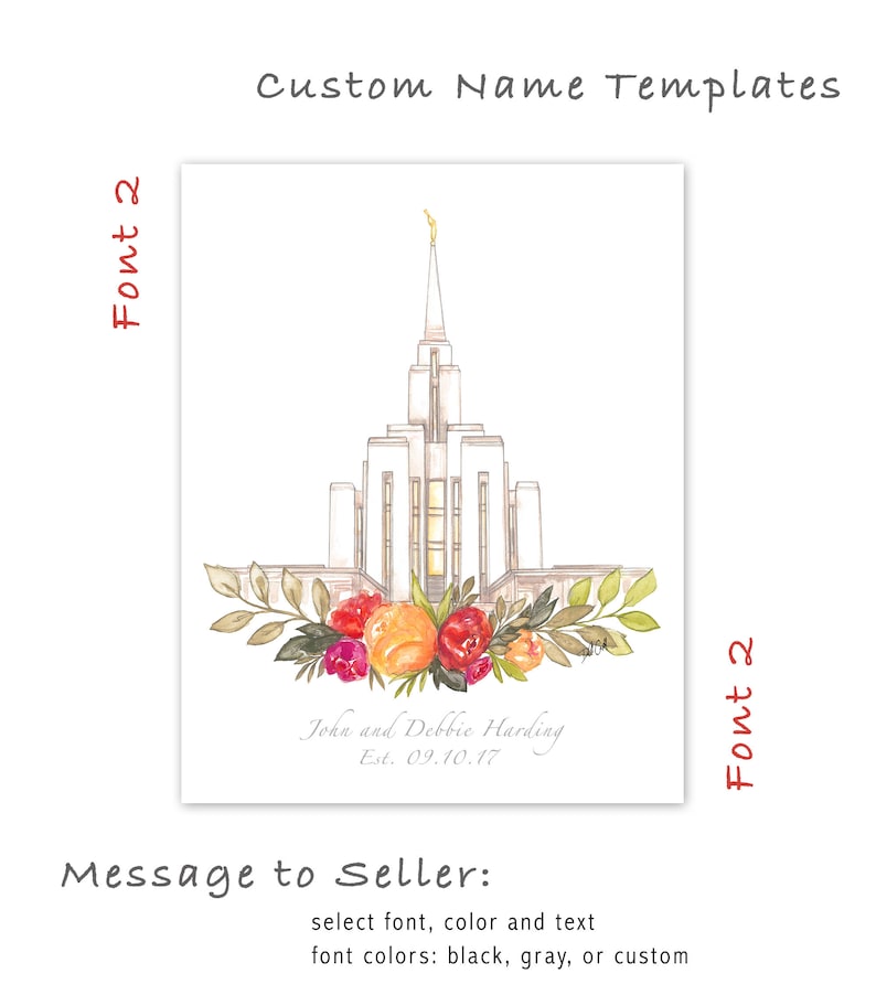 Oquirrh Mountain Utah LDS Temple Watercolor Print