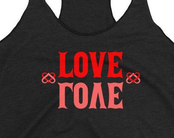 Yoga Tops Love Yoga Tank Positive Message Gym Workout Shirt Boho Tank Top for Women Music Festival Shirt