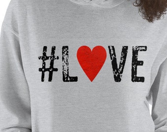 Comfy #LOVE Yoga Hoodie Sweatshirt in Gray or White for Men and Women