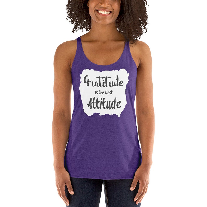Yoga Tops Gratitude is the Best Attitude Daily Gratitude Yoga Lifestyle Motivational Gym Shirt for Women