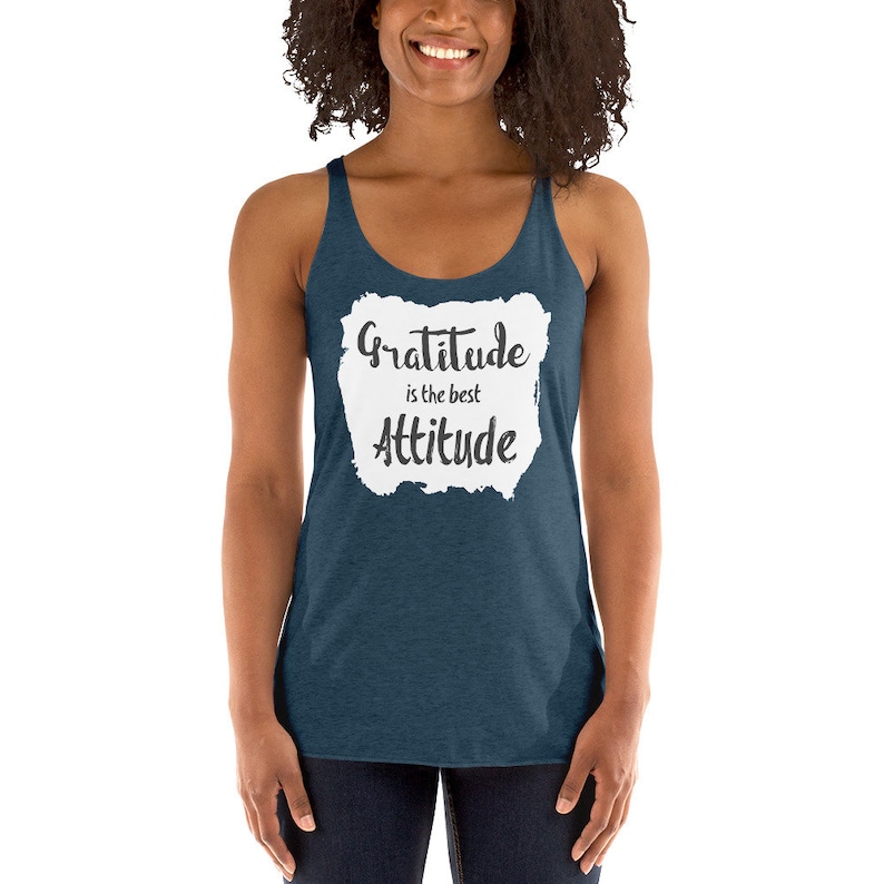 Yoga Tops Gratitude is the Best Attitude Daily Gratitude Yoga Lifestyle Motivational Gym Shirt for Women