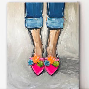PRINT on Paper or Canvas, "Pom Pom Shoes"