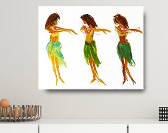 PRINT on Paper or Canvas, "Hula Lessons"