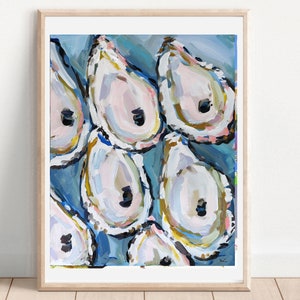 PRINT on Paper or Canvas, Oysters with Gray image 3