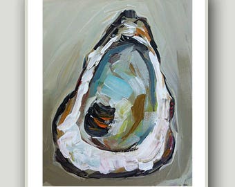 PRINT on Paper/Canvas, "Oyster Shell on Gray"