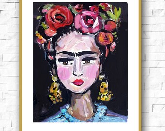 Print on Paper or Canvas "Frida Roses"