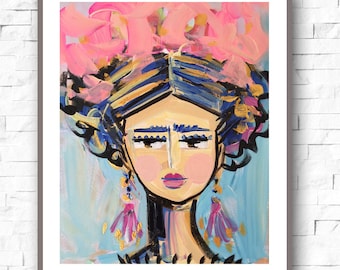 PRINT on Paper or Canvas, "Flirty Frida"
