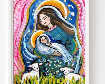 PRINT on Paper or Canvas,  "Blue Madonna"