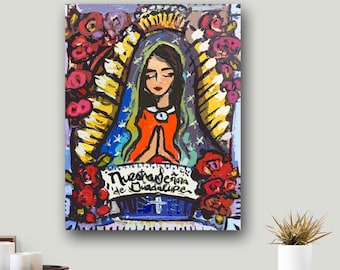 PRINT on Paper or Canvas, "Nuestra Señora de Guadalupe, BRIGHT TONES"
