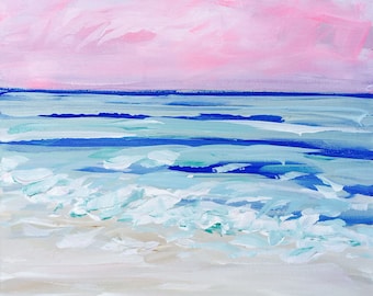 PRINT on Paper or Canvas, "Pink Coastal Sunset"