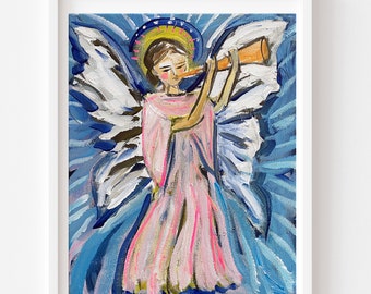 Angel PRINT on Paper or Canvas,  "Angel 2"