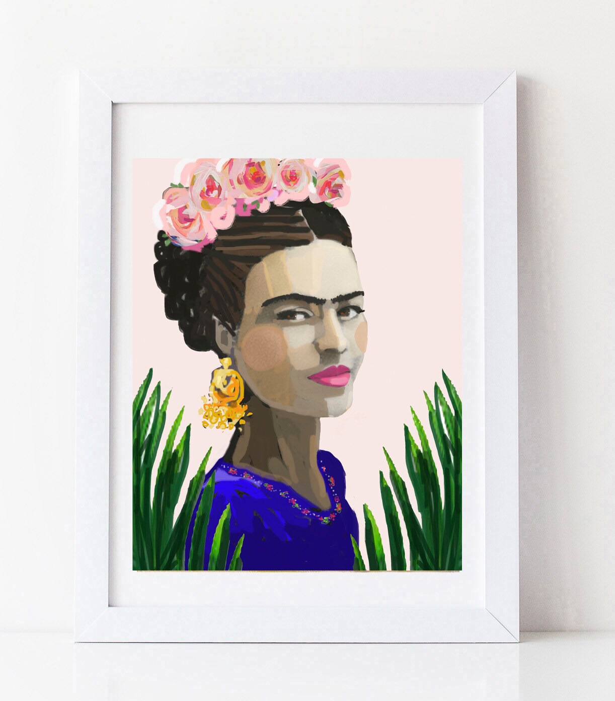 Frida Kahlo Print roses pretty paper or canvas | Etsy