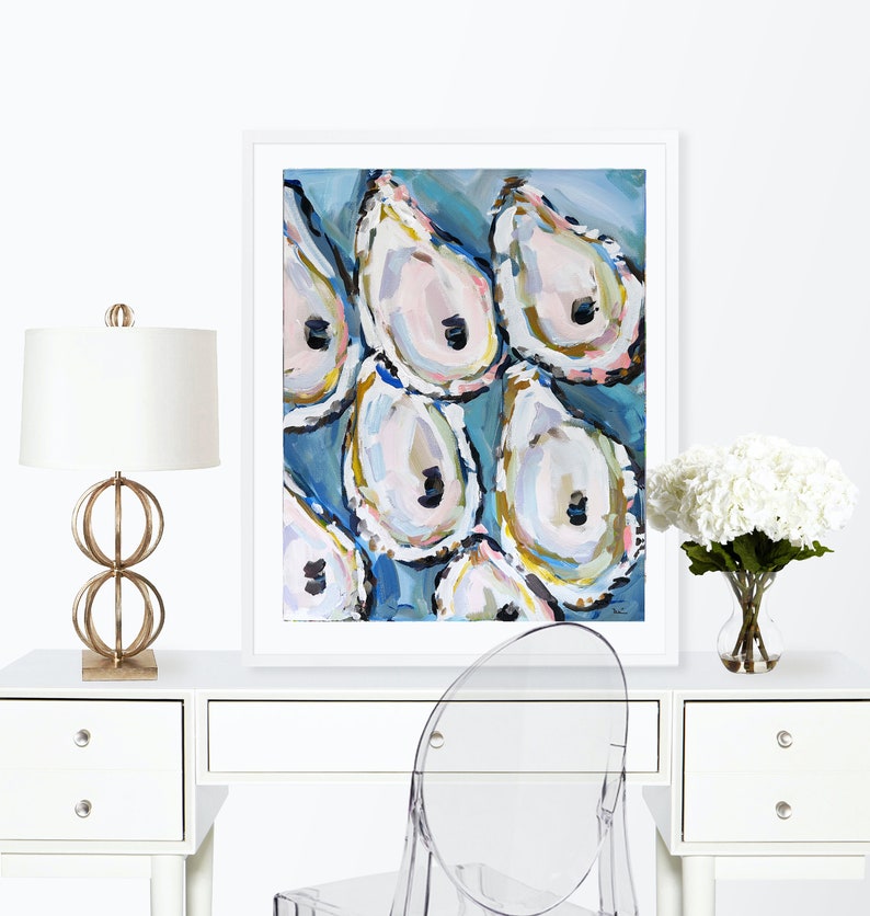 PRINT on Paper or Canvas, Oysters with Gray image 7