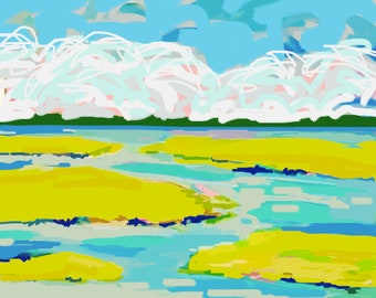 PRINT on Paper or Canvas, "Electric Marsh"