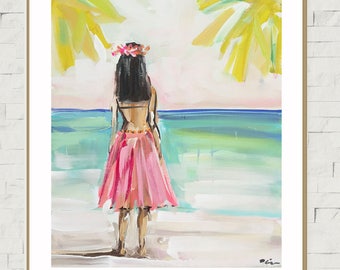 PRINT on Paper/Canvas, "Hula Beach"