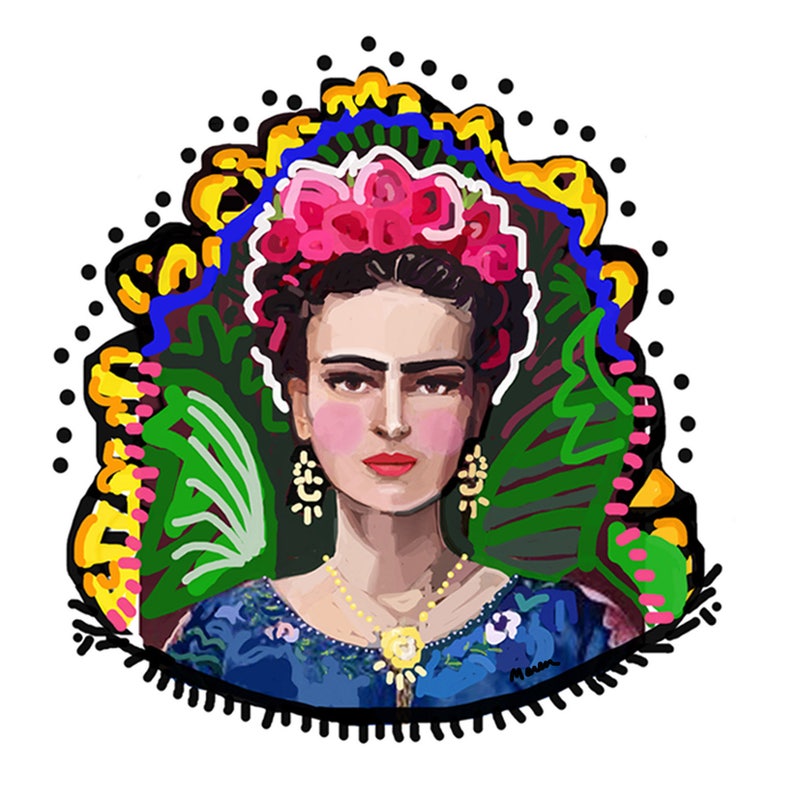 PRINT on Paper or Canvas bright Frida - Etsy