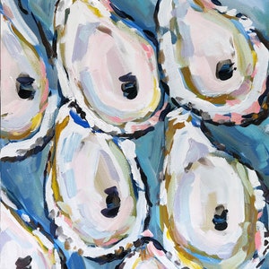 PRINT on Paper or Canvas, Oysters with Gray image 1