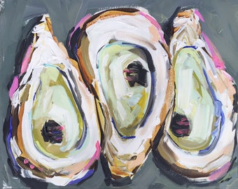 PRINT on Paper or Canvas, "Oysters with Gray"