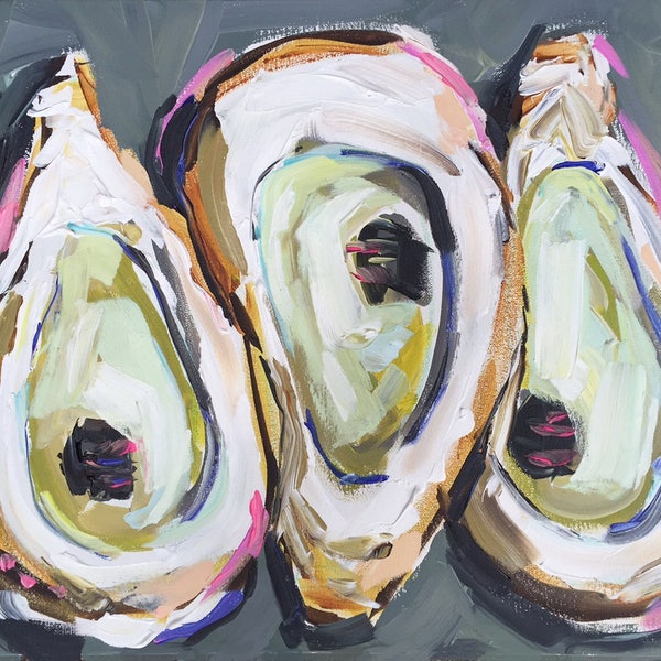 PRINT on Paper or Canvas, "Oysters with Gray"