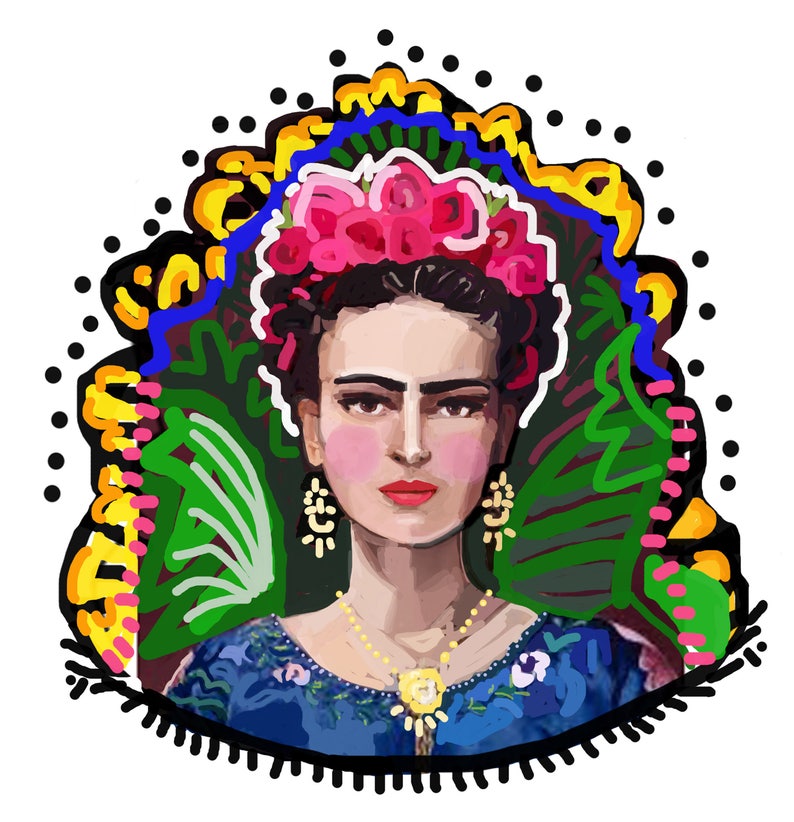 Frida Tote Bag, Graphic Frida art bag, Frida carryall image 3