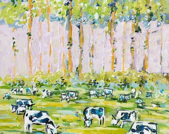 Cows PRINT on Paper or Canvas, "Inspired Cows"