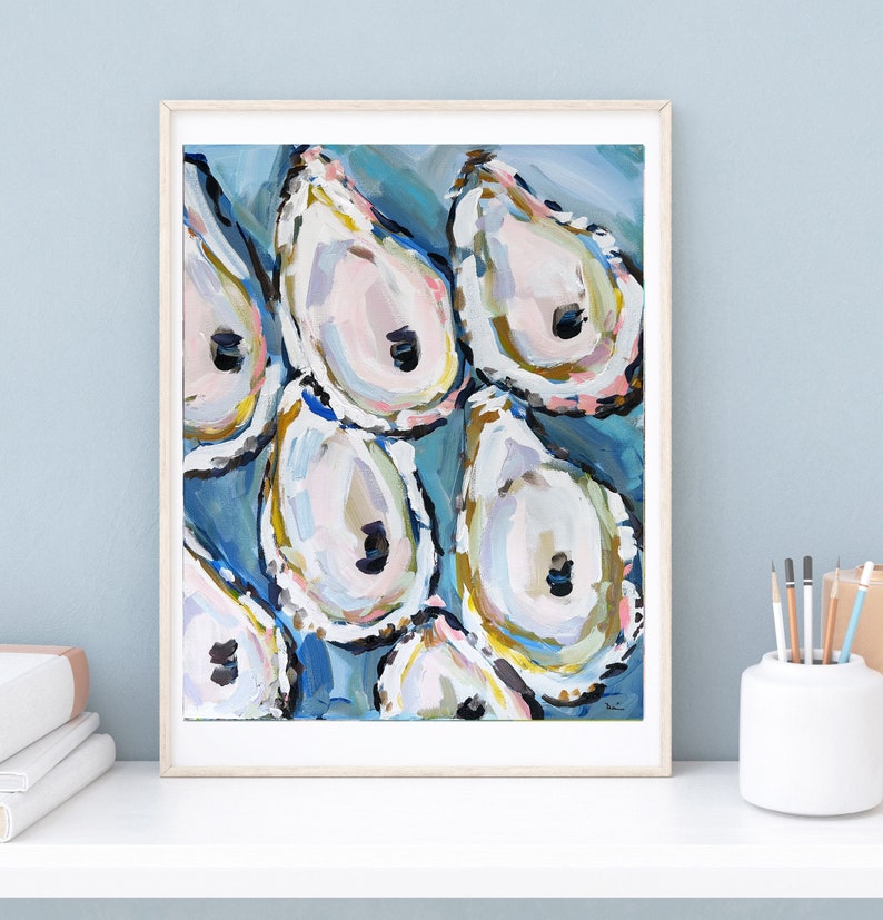 PRINT on Paper or Canvas, Oysters with Gray image 4