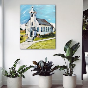 PRINT on Paper or Canvas, Country Church image 4