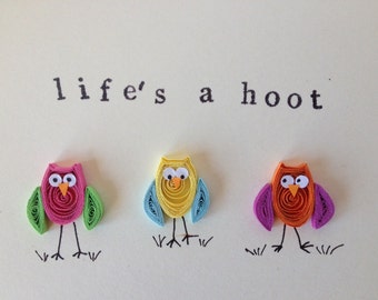 Gufo Quilled Carte Etsy
