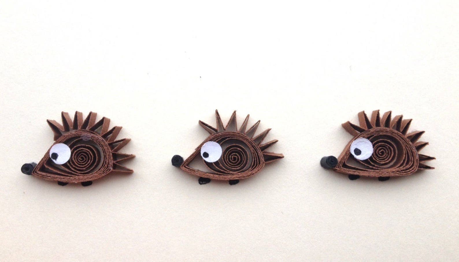Quilled Hedgehogs Card Woodland Animal Animal Card Hedgehogs Etsy