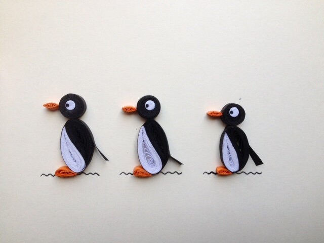 Quilling Card Penguins Quilling Card Penguins