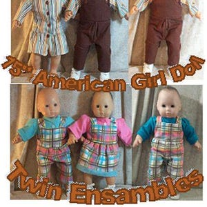 Doll Clothes Baby HandMade 4 American Girl Boy 15&quot; Overalls-Skirt 5 Fabric Options