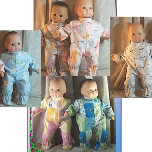 Doll Clothes Hand Made 2 fit 14&quot; 15&quot; 16&quot; inch American Girl Boy Twins Sleepwear Pajamas 2pc 6 Fabric Options