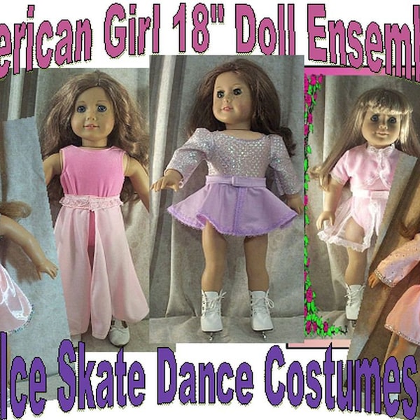 Doll Clothes Made2Fit American Girl 18" 4 Fabric Options Ice Skirt Dance Peach