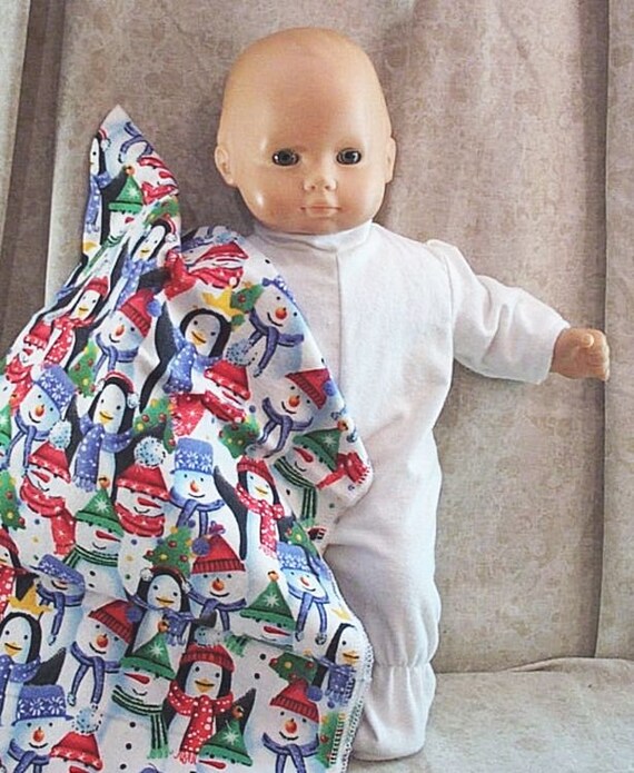 Doll Clothes fit American Girl Boy Twin 15 Sleepwear 2pc Penguins Turquoise Pink