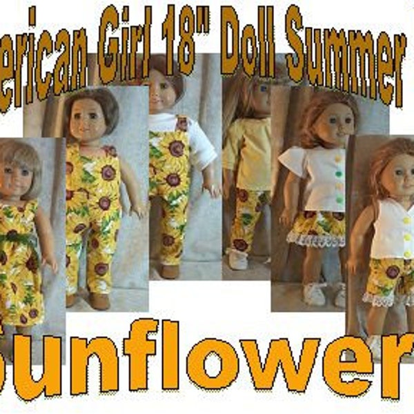 Doll Clothes HandMade 2 fit American Girl 18 inch Dress, Jumper, Overalls, T-Shirt