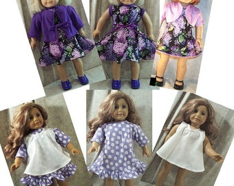 Doll Clothes fit American Girl 18" inch 3 Lavender Purple Dress Options