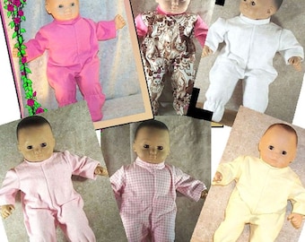 Baby Doll Clothes HandMade 2 fit American Girl Bitty 15" inch Footed Pajamas Footie 6 Pink Options