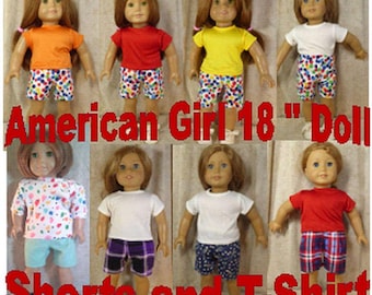 Doll Clothes: Summer Short Ensembles for 18-Inch American Girl Dolls –  T-shirts, Shorts