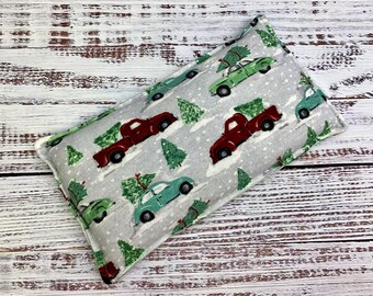 Rice Flax Heating Pad Heat Therapy Corn Heating Bag Cold Pack Microwavable Rice Bag Neck - Flannel Red Christmas Tree Truck