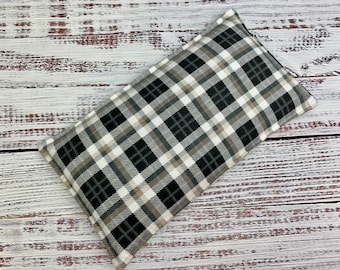 Rice Flax Heating Pad Heat Therapy Corn Heating Bag Cold Pack Microwavable Rice Bag Neck - Flannel Gray plaid