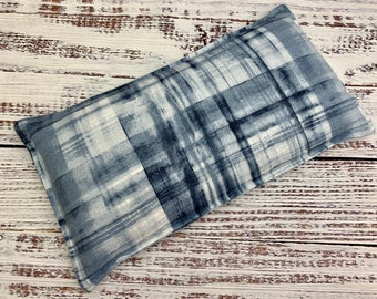 Rice Flax Heating Pad Heat Therapy Corn Rice Flax Heating Bag Cold Pack Microwavable Corn Bag Large - Flannel Blue white plaid