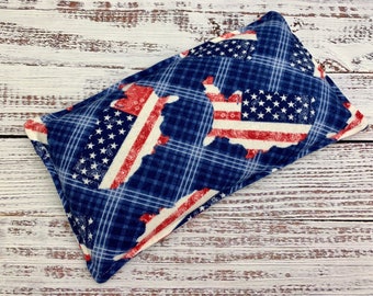 Rice Flax Heating Pad Heat Therapy Corn Rice Flax Heating Bag Cold Pack Microwavable Corn Bag Large - Flannel USA flag
